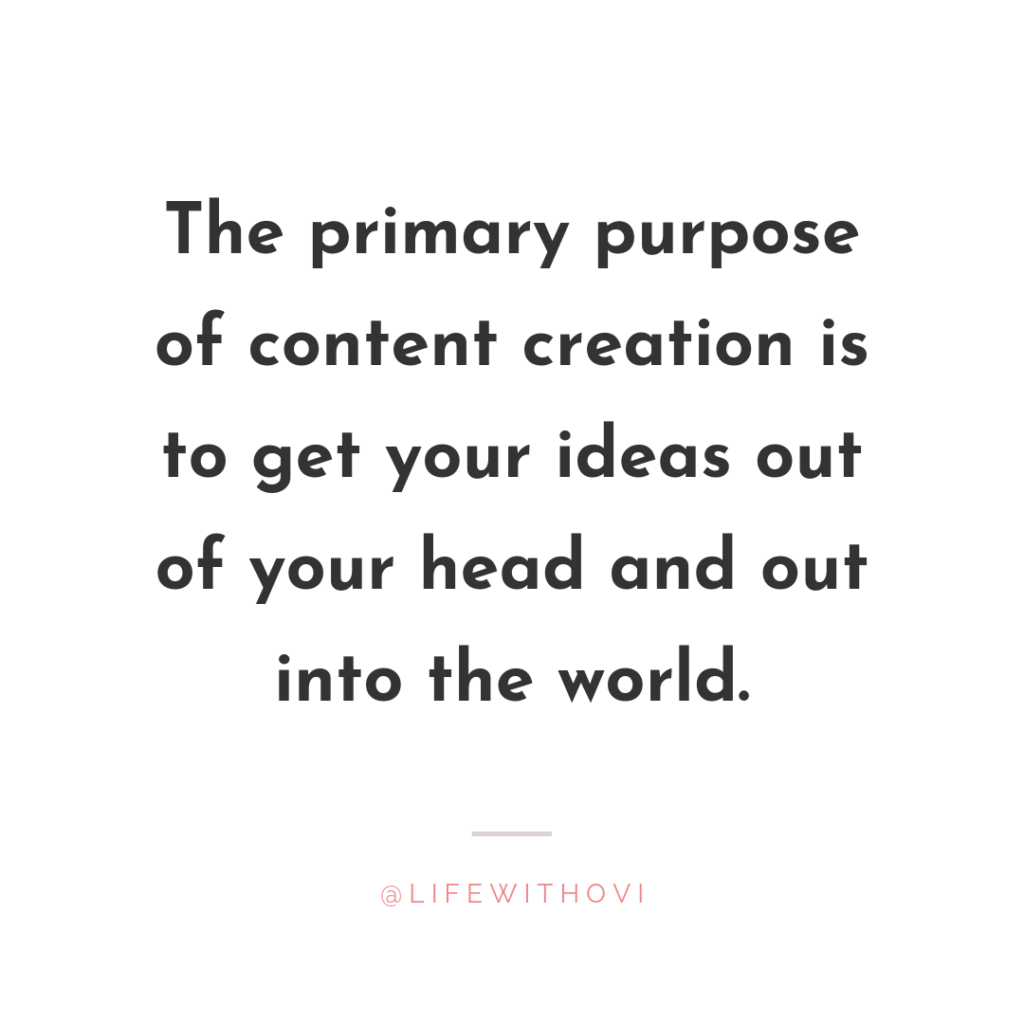 Quote by Ovi of Life with Ovi on the purpose of content creation and content marketing on social media. #socialmediamarketing #contentmarketing #contentstrategy #businesscoach #contentcreator